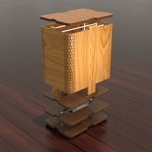 Decorative Wooden Lamp, CNC and Laser Cutting Files, Modern Lamp Design, DIY Wood Lamp, CNC Router and Laser Cut, Digital Download