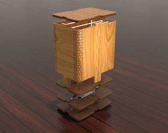 Decorative Wooden Lamp, CNC and Laser Cutting Files, Modern Lamp Design, DIY Wood Lamp, CNC Router and Laser Cut, Digital Download