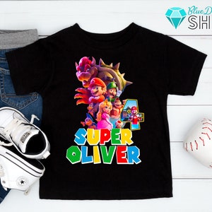 Mario Birthday Shirt, Custom Personalize Super Mario Birthday Shirt, Super Mario Family shirts, Custom Super Mario Birthday T-Shirt