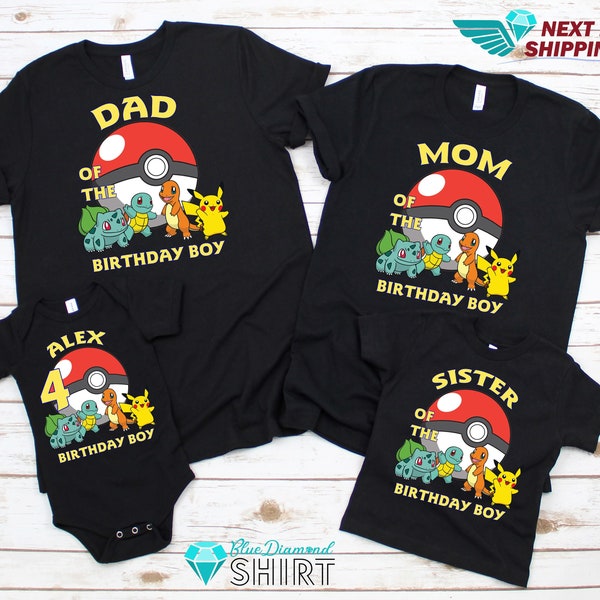 Pokemon Birthday Shirt, Pokemon Shirt, Pokemon Birthday Boy Shirt, Pokemon Birthday Family Shirt