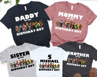 Robots Boy Shirt, Custom Birthday Boy Shirt, Roblo Birthday Shirt, Family Birthday Shirts, Video Game Matching Birthday Shirt