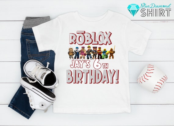 Personalized Roblox Boy Birthday Game Theme Party Shirt - Jolly Family Gifts