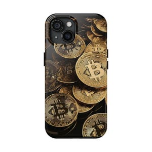 Bitcoin Tough Phone Cases, Kryptogeld Hülle, stilvolles Tech Accessoire, Geschenk für Tech-Liebhaber, langlebige Telefonabdeckung, einzigartiger Telefonschutz