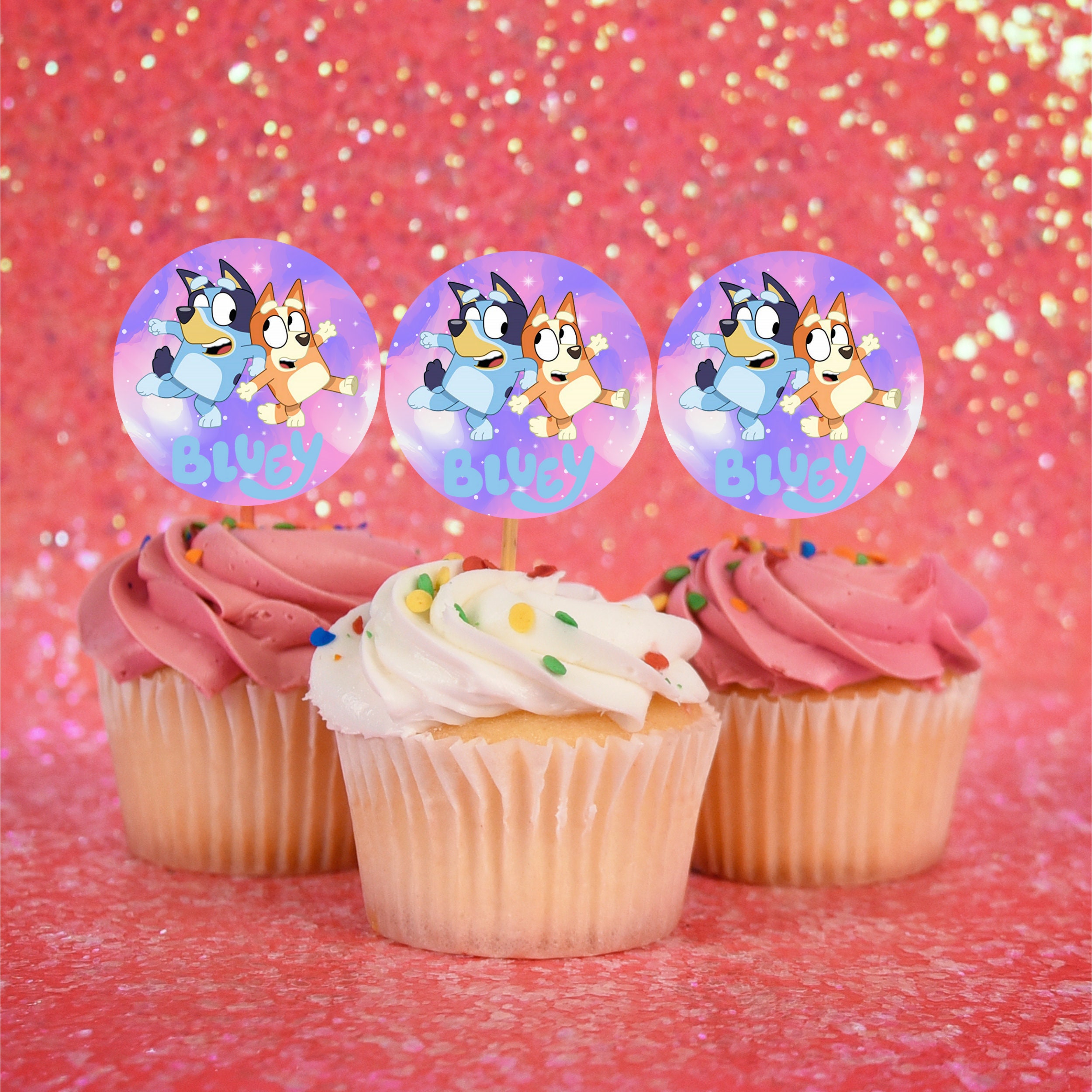 Bluey Cupcake Topper Bluey digital Bluey instant download Etsy España