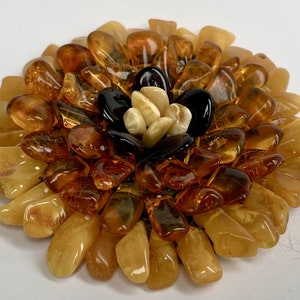 Natural Amber Brooch, Handmade Amber Hair clip, Gift for Mother, Gift for Woman, Honey Toned Amber Beads Barrette, For beloved Mother
