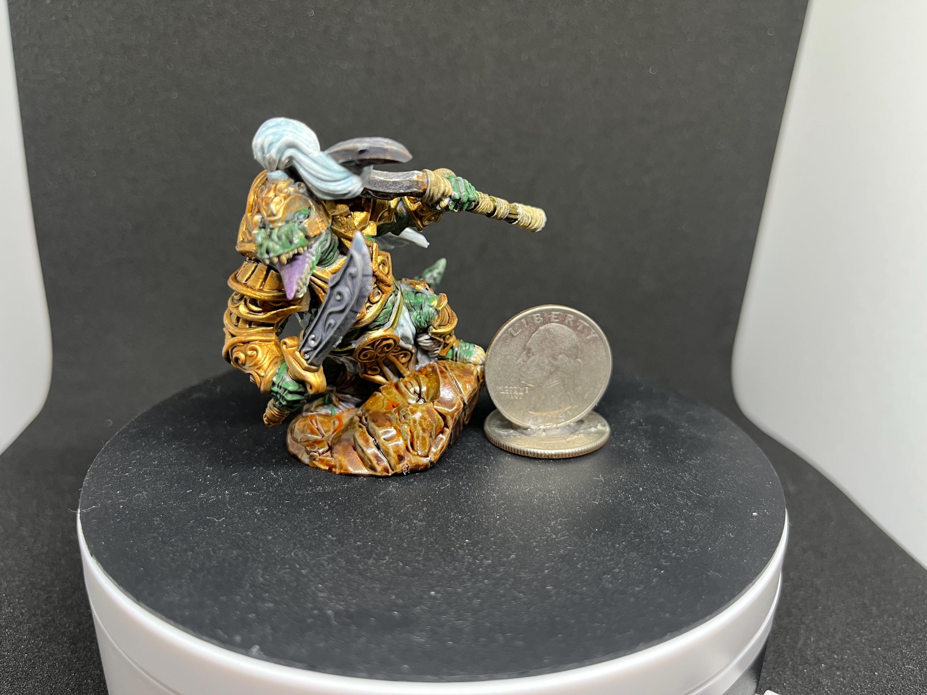 Hand Painted Egyptian Crocodilian Warrior D&D miniature from Dungeons and Lasers V: Desulair