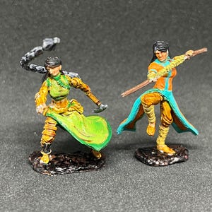 Hand painted Female Human Monk D&D miniatures