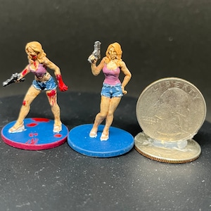 Hand Painted Nikki the Gator Wrestler Survivor and Zombivor set from Zombicide Board Game