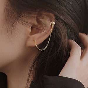 Chain top wrap earrings