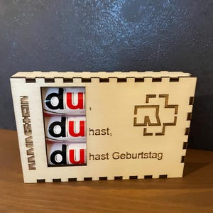 Caja Rammstein Duplo Regalo de cumpleaños DXF SVG Láser Lightburn 3 mm