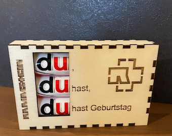 Caja Rammstein Duplo Regalo de cumpleaños DXF SVG Láser Lightburn 3 mm
