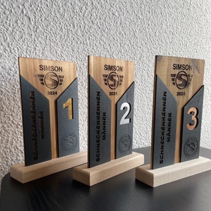 Pokal Trophäe Trophy Siegerehrung handgefertigt Holz individuell gestaltbar diy