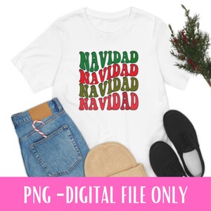 Colorful Groovy Navidad PNG, Christmas Design PNG, Feliz Navidad PNG, Christmas in Spanish png, Digital download