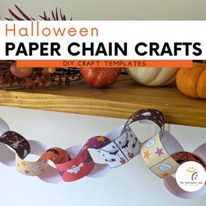 Halloween DIY Printable Paper Chains Crafts | Printables for Kids | Halloween Kids Activity | Halloween Paper Crafts | Home Decor Indoor