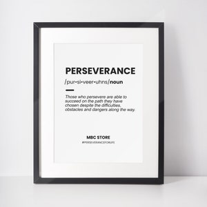Perseverance Quote A3 Poster, Inspirational Gift for Athletes