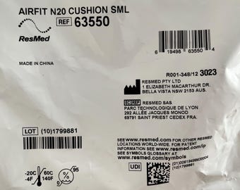 3 pieces of Sealed ResMed Airfit N20 Cushion Small REF 63550