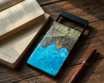 Personalized Google Pixel / Huawei wood and epoxy resin phone case, perfect gift