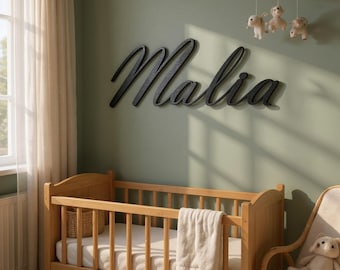 Personalized wooden lettering – wall decoration with name or desired text | Laser engraved | Handmade wooden decoration
