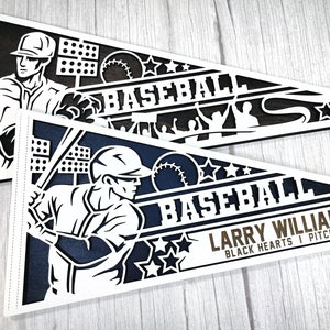 Baseball Sports Pennant | Wood Sport Pennant | Baseball Pennant | Pennant Flag | Wood Baseball Pennant Flag | Custom Pennant Flag