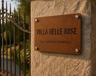Custom Corten Steel CIN Plate | Short-Term Rentals Laser Plate | Villa, B&B, Holiday Home