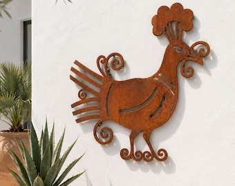 Decorative Corten Lapwing | Sardinian Sheet Metal Lapwing | Traditional Sardinian Symbol | Laser Cut | Garden Gate Wall