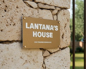 Brushed aluminum house number plate, Aluminum villa plate, Aluminum B&B plate, Custom aluminum sign