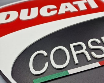 Logo in legno Ducati corse, Decorazione da Parete Ducati Corse, Regalo Ducati Corse, Regalo Moto