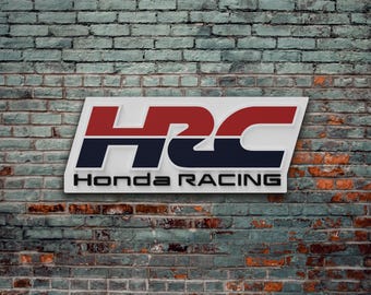 Logo in legno Honda HRC, Decorazione da Parete Honda HRC, Regalo Honda Motor, Regalo Moto