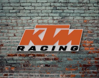 Logo in legno KTM Racing, Decorazione da Parete KTM Racing, Regalo KTM Racing, Regalo Moto