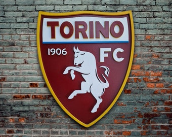 Torino FC wooden logo, Torino Football Club crest, 3D Torino FC wall logo, Serie A, Torino Calcio, Torino Calcio gift