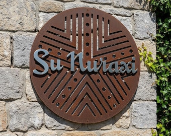 Custom metal sign | Wall decoration with custom lettering | Sheet metal decoration for villas, restaurants, B&Bs