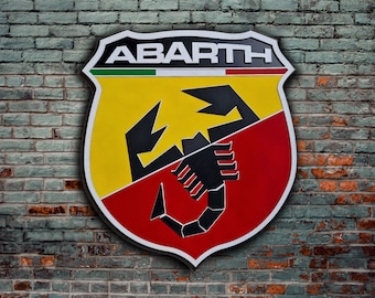 Logo in legno Abarth, Decorazione da Parete Abarth, Regalo Abarth, Regalo Auto Corse