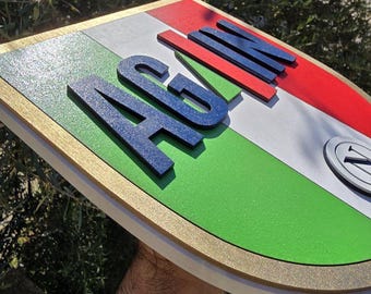 Scudetto celebrativo in legno Napoli Campione d'Italia 2024-2025 AG4IN, SSC Napoli, Squadra Napoli, Serie A, Regalo Napoli Scudetto