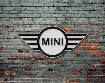 Logo in legno Mini Cooper, Decorazione da Parete Mini Cooper, Regalo Mini Cooper,, Regalo Auto, Regalo Auto Corse