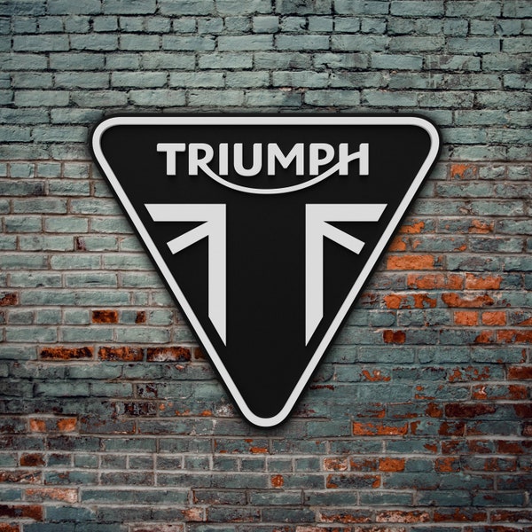 Logo de motos Triumph en bois, décoration murale Triumph, cadeau de motos Triumph, cadeau de moto