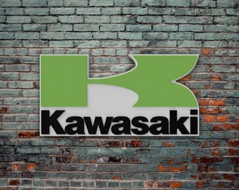 Logo in legno Kawasaki, Decorazione da Parete Kawasaki, Regalo Kawasaki, Regalo Moto