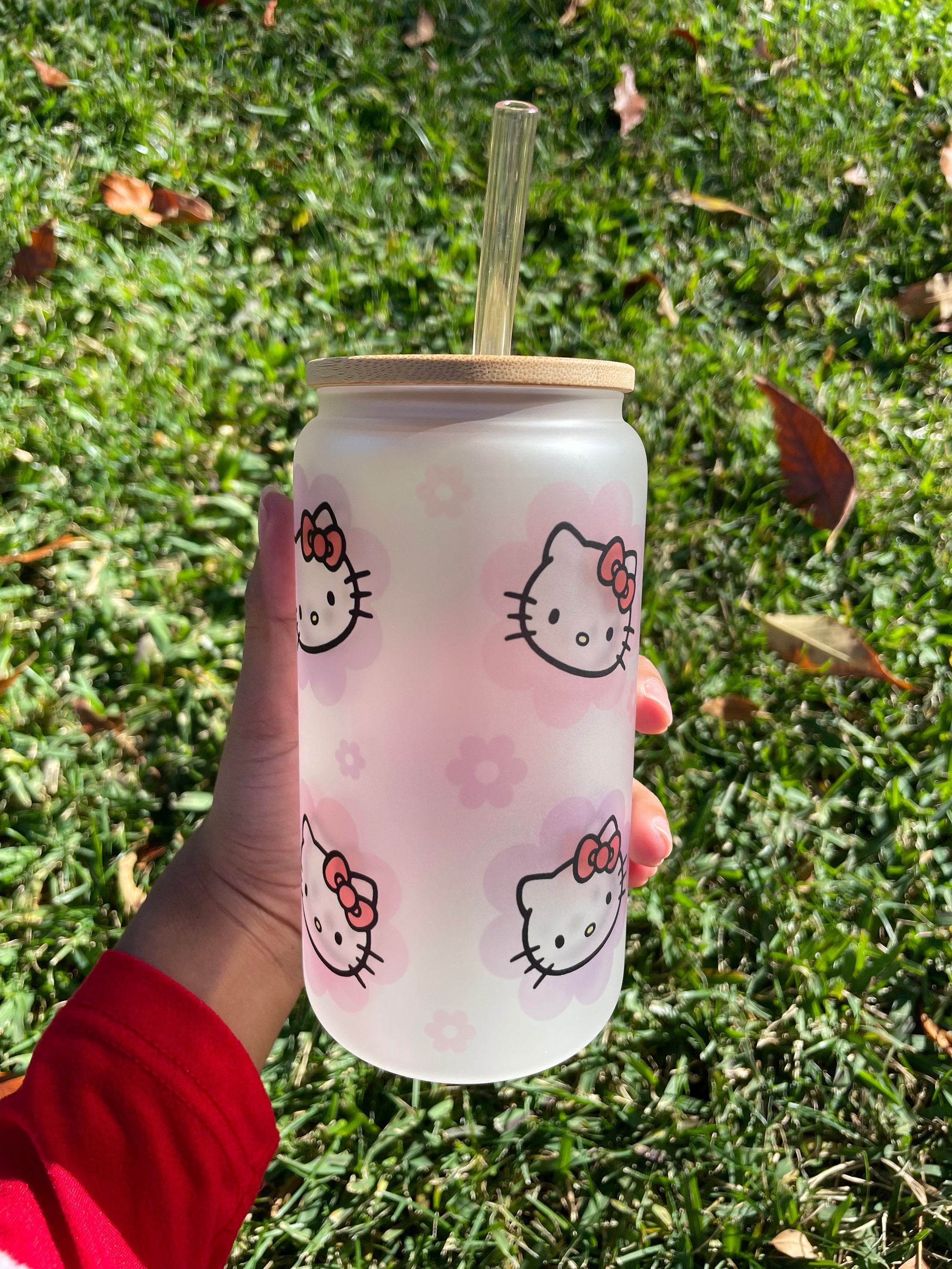 Silver Buffalo Sanrio Hello Kitty Tasse en verre licorne avec poignée pailletée | Tasse à café pour expresso, thé au lait Boba | Capacité : 414 ml