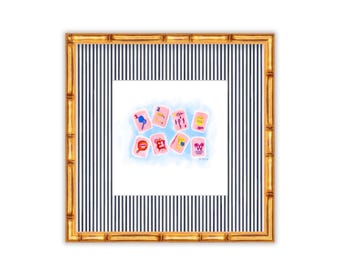 Watercolor Satin Posters, Cheeky Tile Art Prints for Home Decor, Archival Matte Wall Decor, Funny Poster Gift, Unique Room Decoration
