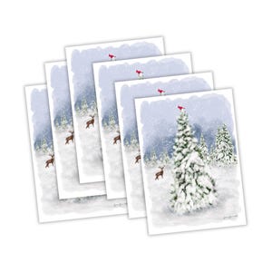 Winter Wonderland Grußkarten - Verschneite Karte für Weihnachten, Neujahr, Winter - 1, 10, 30, 50 Stück, innen leer