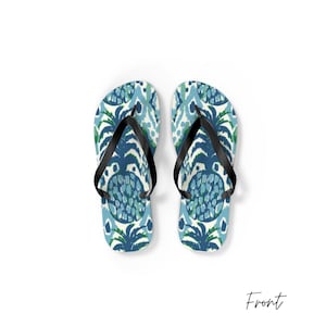 Pineapple Paradise Flip Flops - Tropical Summer Beachwear Sandals, Hawaiian Vacation Footwear, Fruit Pattern Slippers, Summer Pool Shoes,