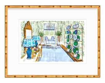 Poster Print: Mahjong with the Girls Watercolor Art Print, Wall Art Decor, Satin Poster, Archival Matte Print, Gift for Mahjong Players,