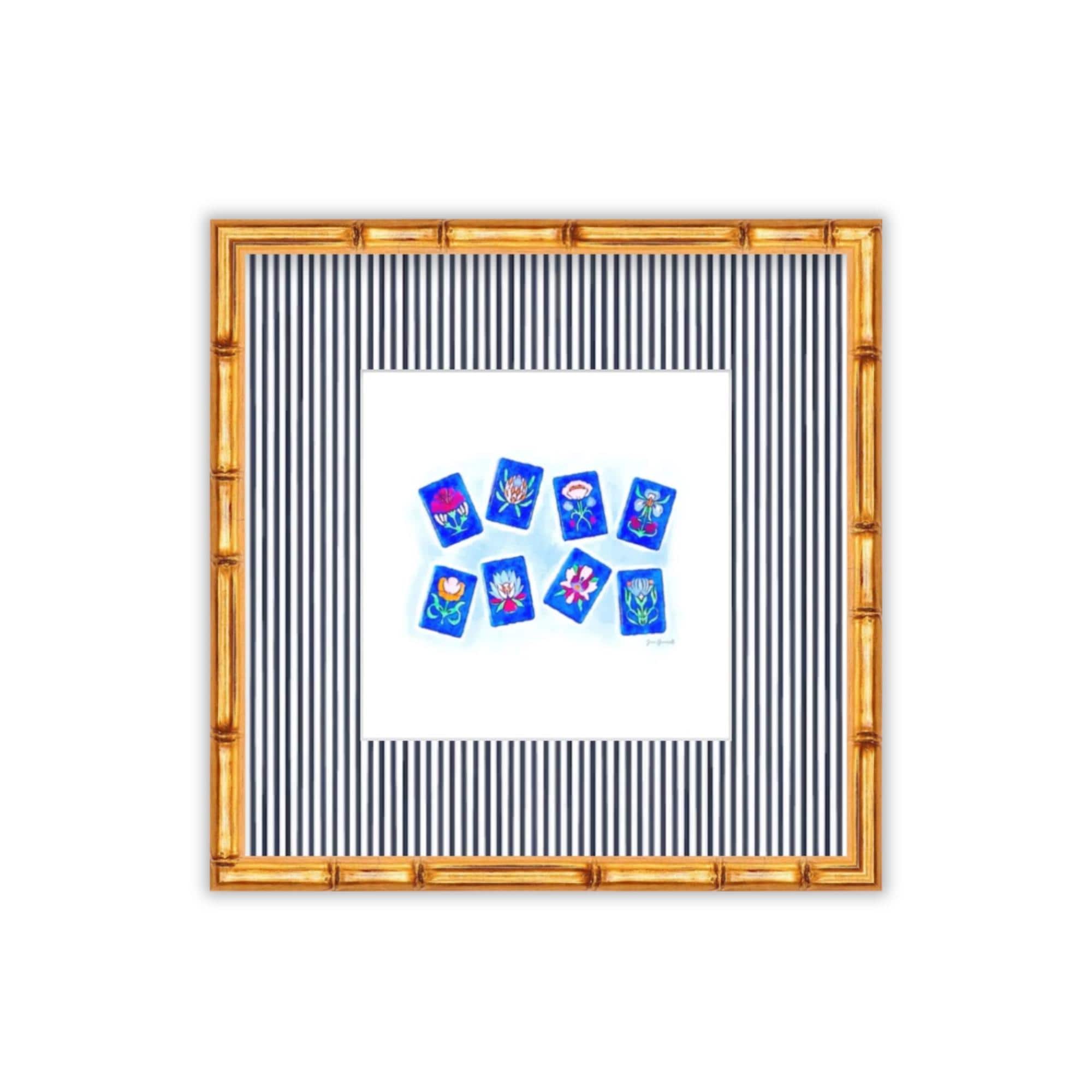 Mahjong Tile Watercolor Posters, Wall Art Prints, Home Decor, Asian Art, Gift for Game Lovers, Game Room Decor