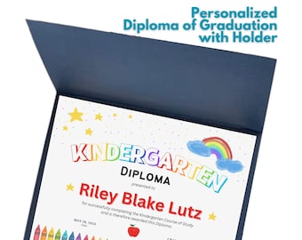 Printed and Shipped Personalized Preschool Certificate Kindergarten Diploma Homeschool Graduation School Award