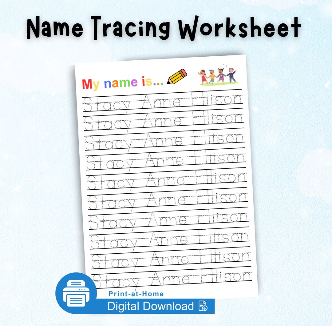 Custom Name Tracing Worksheet Personalized Name Trace Sheet Preschool ...