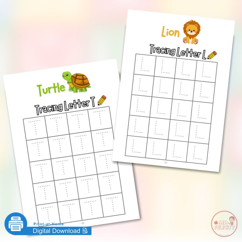 Printable Tracing Alphabet Letters Workbook and Coloring Book
