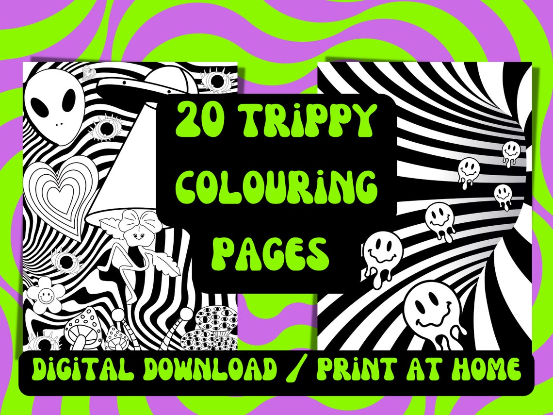 20 Trippy Psychedelic Colouring Pages to Print at Home, Optical ...