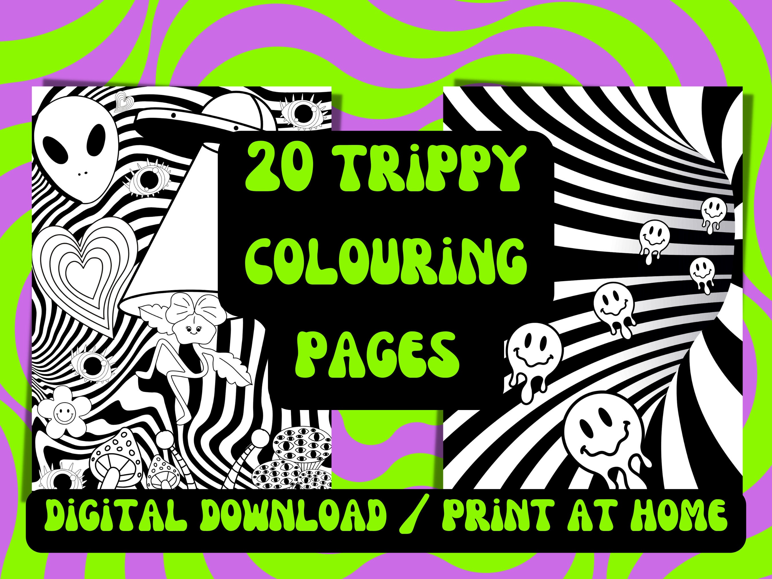 Psychedelic - Adult Coloring Book: Fun and Crazy Designs for Teens and  Adults to Color for Stress Relief - Relaxing Trippy Coloring Pages