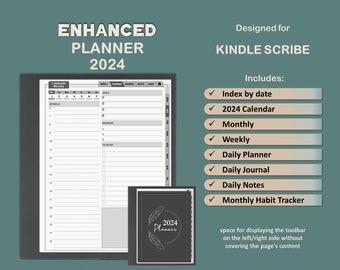 KINDLE SCRIBE - Planner 2024 - ENHANCED - hyperlinked | pdf | template | English