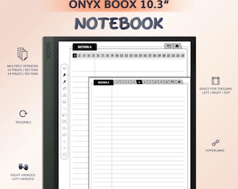 Notebook for ONYX BOOX 10.3" | Hyperlinked PDF Template