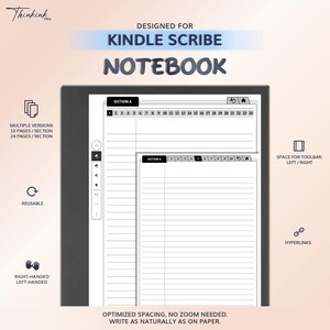 Notebook for KINDLE SCRIBE | Hyperlinked PDF Template
